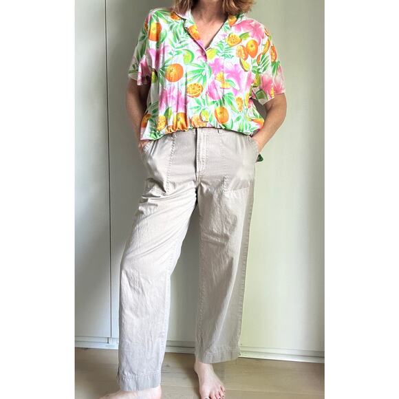 VTG Women’s Wide Leg Khaki Chino Pants Utility Pockets Waist 29 Classic Workwear - Picture 1 of 8